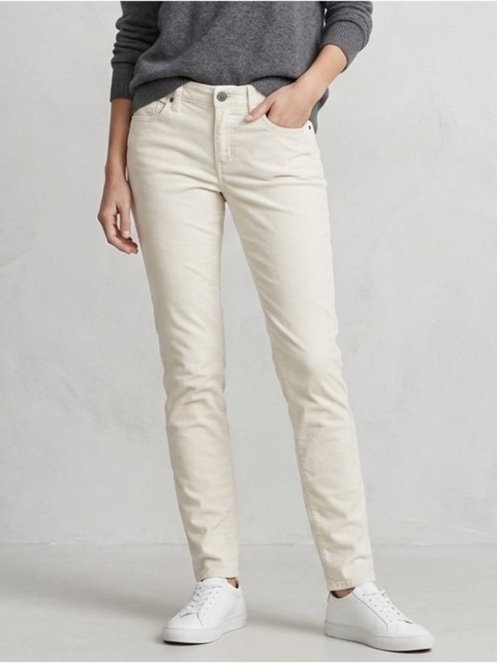 Eddie Bauer Cream Corduroy Skinny Jeans, women’s size 2, Fall pants